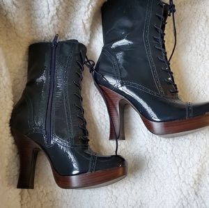 Patent leather boots